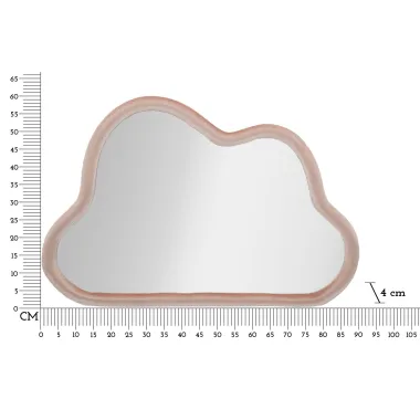 LUSTRO ZAWIESZANE CLOUD W RÓŻOWYM Aksamitnym CM 90X4X60 (WYMIARY LUSTRA CM 82X52)